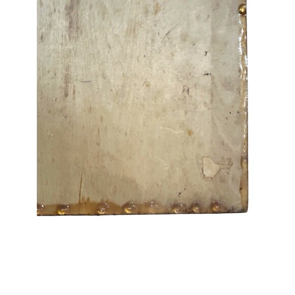 Vtg Native American Wood Burning Painting Head Dress Signed Heavy Lacquer 1991 - Picture 7 of 10